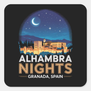 Sticker Carré Nuits de l'Alhambra - Grenade Espagne Travel Art