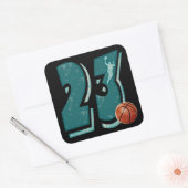 Sticker Carré Numéro 23 Basketball et Joueur (Enveloppe)