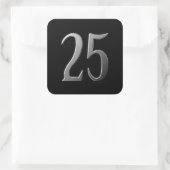 Sticker Carré Numéro 25 en relief Vingt-cinq (Sac)