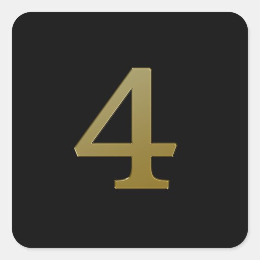 Sticker Carré Numéro 4 or (Devant)