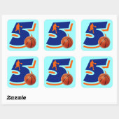 Sticker Carré Numéro 5 Joueur de basket-ball (Feuille)