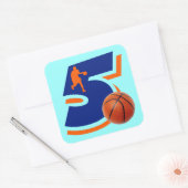 Sticker Carré Numéro 5 Joueur de basket-ball (Enveloppe)