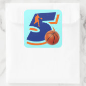 Sticker Carré Numéro 5 Joueur de basket-ball (Sac)
