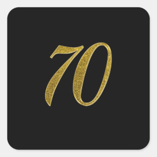 Sticker Carré Numéro de Parties scintillant Gold 70