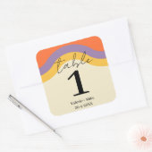 Sticker Carré Numéro de tableau de calligraphie noire rétro Mari (Enveloppe)