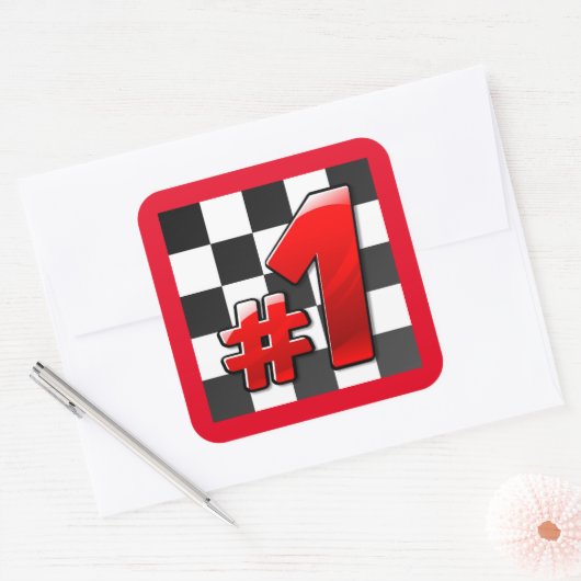 STICKER CARRÉ NUMÉRO UN (Enveloppe)
