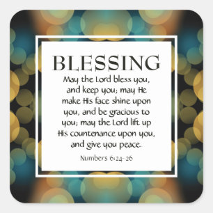 Sticker Carré Numéros 6:24-26   QUE LE SEIGNEUR VOUS BÉNISSE