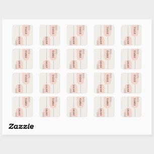 Sticker Carré Numéros de table personnalisés Bohème minimaliste