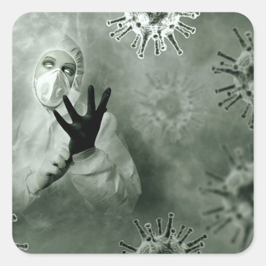 Sticker Carré Nurse coronavirus (Devant)