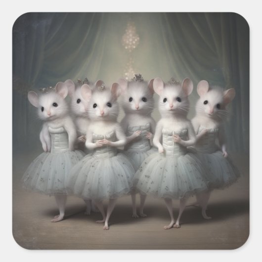 Sticker Carré Nutcracker Ballet Fashion-Mice (Devant)