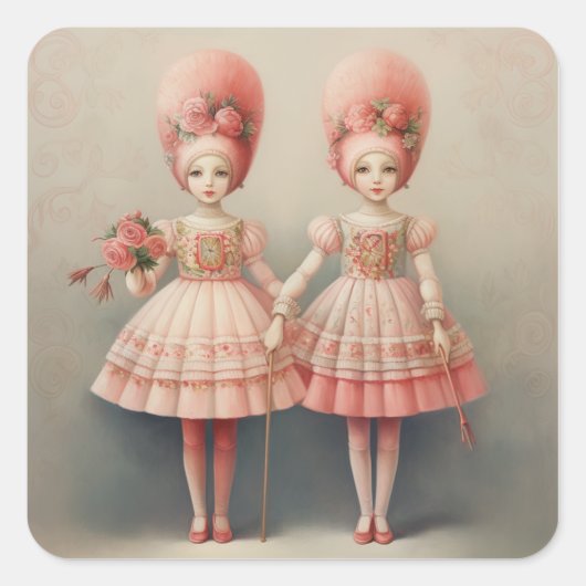 Sticker Carré Nutcracker Ballet Fashion-Russian Dancers (Devant)