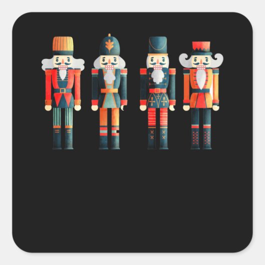 Sticker Carré Nutcracker Merry Christmas (Devant)