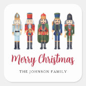 Sticker Carré Nutcracker mignon Joyeux Noël (Devant)