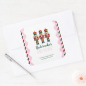 Sticker Carré Nutcracker rose fille Baby shower de Noël (Enveloppe)