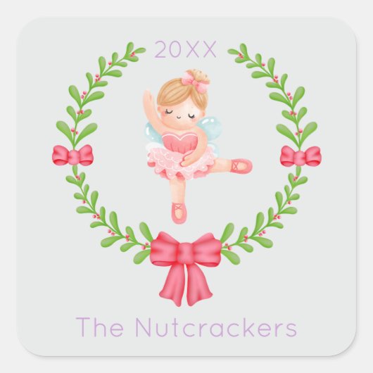 Sticker Carré Nutcracker Sucre Plum Fée Noël (Devant)