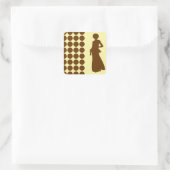 Sticker Carré Nutmeg Crème Neutre Points Mode Silhouette (Sac)