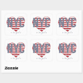 Sticker Carré NYC American Flag Heart (Feuille)