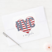 Sticker Carré NYC American Flag Heart (Enveloppe)