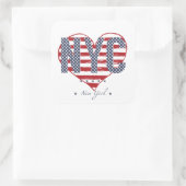 Sticker Carré NYC American Flag Heart (Sac)