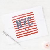 Sticker Carré NYC | Design rouge, blanc et bleu (Enveloppe)