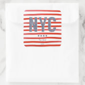 Sticker Carré NYC | Design rouge, blanc et bleu (Sac)