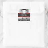 Sticker Carré NYC Skyline BW ESB Black White Stripe P Favoriser (Sac)