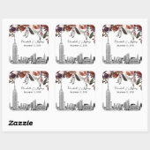 Sticker Carré NYC Skyline ESB Etch Burgundy Plum FlorMariage (Feuille)