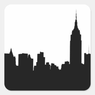 Sticker Carré NYC Skyline Silhouette, Empire State Bldg