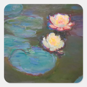 Sticker Carré Nymphéas de Monet Étang aux Nymphéas Peinture de N