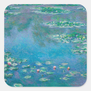 Sticker Carré Nymphéas par Claude Monet Peinture d'art fin
