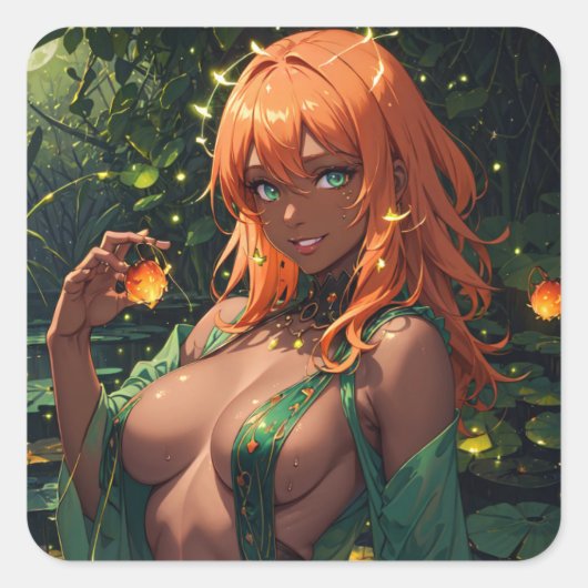 Sticker Carré Nymphes d'eau (Devant)