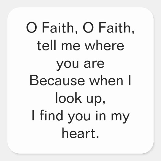 Sticker Carré O Citation inspirante de foi (Devant)