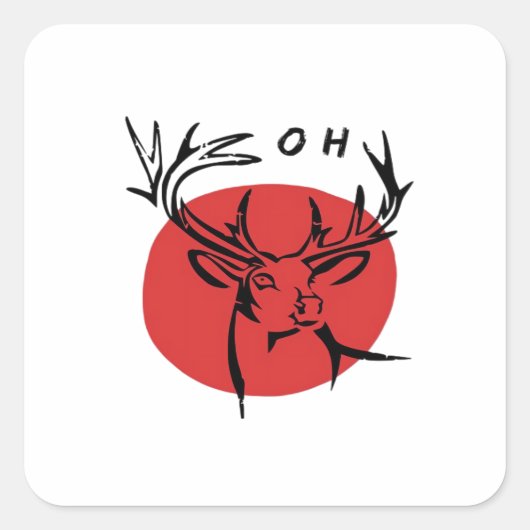 Sticker Carré O Dear O Dear Red Retro Classic Design (Devant)