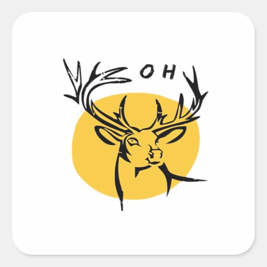 Sticker Carré O Dear O Dear Yellow Artistic Style  (Devant)