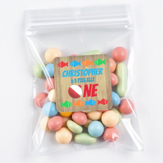 Sticker Carré O-Fish-Ally Une pêche 1er anniversaire