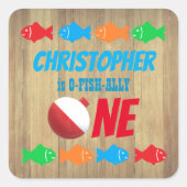 Sticker Carré O-Fish-Ally Une pêche 1er anniversaire (Devant)