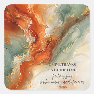 Sticker Carré O RENDRE GRÂCE AU SEIGNEUR Cadeau de Thanksgiving