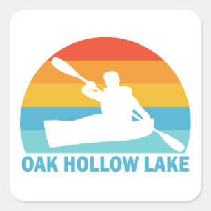 Sticker Carré Oak Hollow Lake Caroline du Nord Kayak