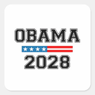 Sticker Carré Obama 2028 Démocratie Election USA