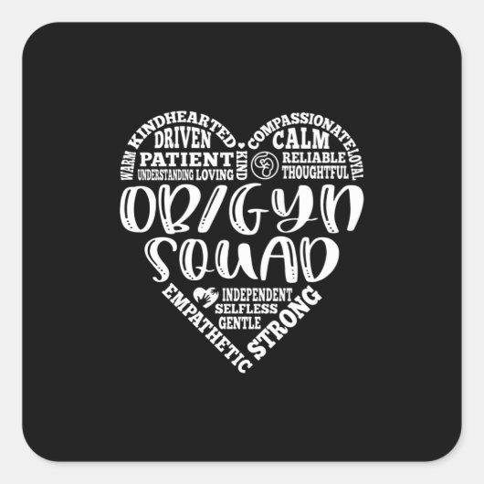 Sticker Carré OBGYN, OB-GYN, gyn, obstétricien (Devant)