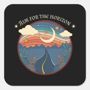 Sticker Carré Objectif pour l'horizon Voyage nature randonnée