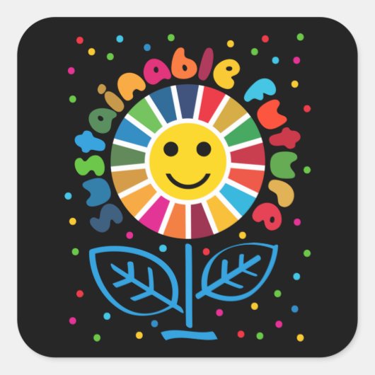 Sticker Carré Objectifs de développement durable 2030 de l'ONU (Devant)