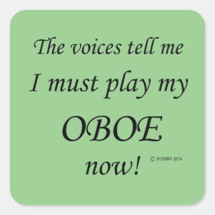Sticker Carré Oboe Voices dit qu'il faut jouer à l'autocollant C