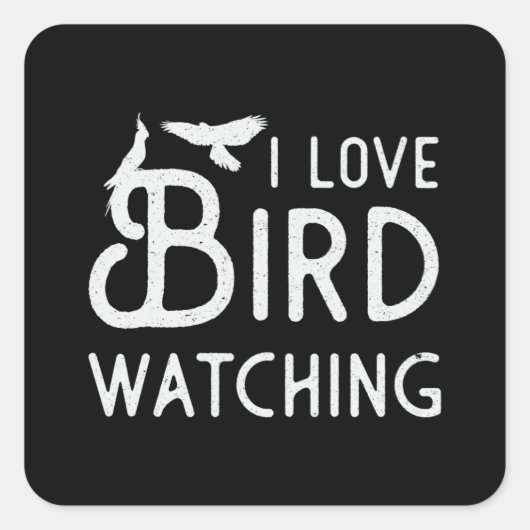 Sticker Carré Observation des oiseaux Je regarde les Inséparable (Devant)