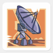 Sticker Carré Observatoire de sciences spatiales radiotélescope (Devant)