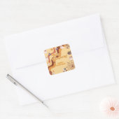 Sticker Carré Obtenons éffrayant halloween rétro anniversaire de (Enveloppe)