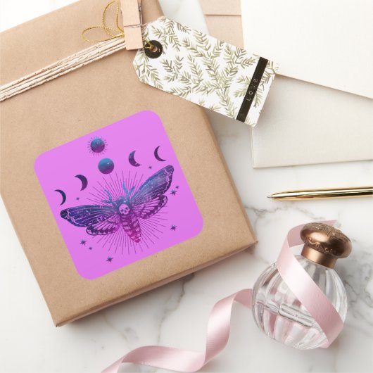 Sticker Carré Occulte de la tête de mort (Cadeaux)