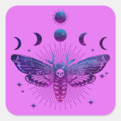 Sticker Carré Occulte de la tête de mort (Devant)