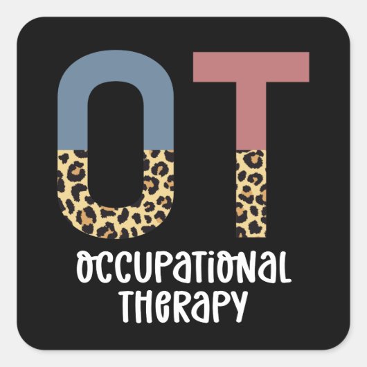 Sticker Carré Occupational Therapy OT Cheetah Future OT Gifts (Devant)
