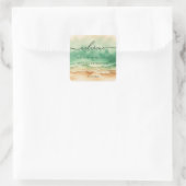 Sticker Carré Ocean Beach Cute Signature Sun Sand (Sac)